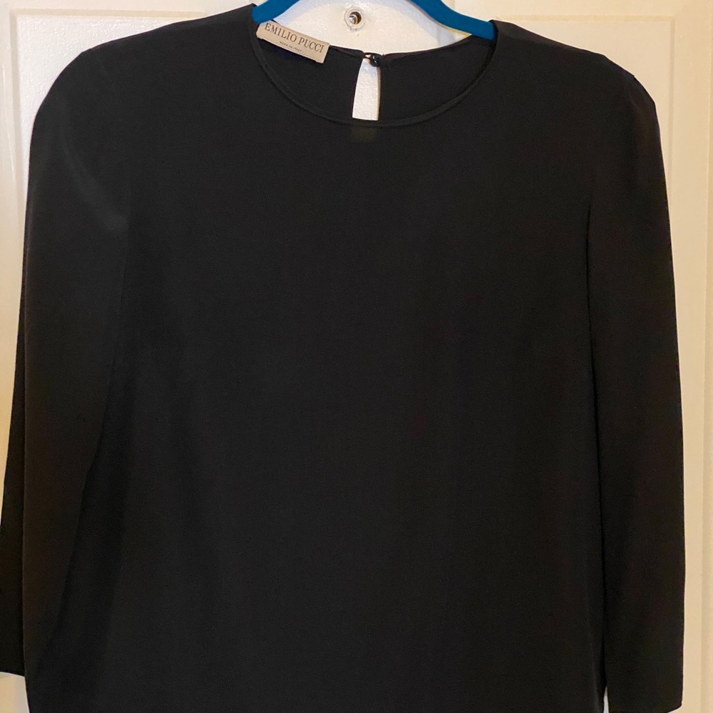 Women’s blouse, silk, black, S